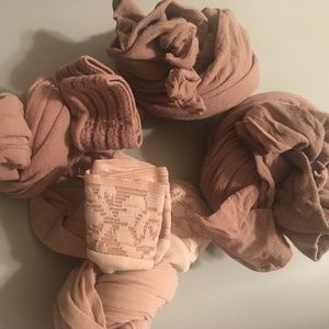 2 Pantyhose L'Eggs, and 2 Thigh Highs - NUDE